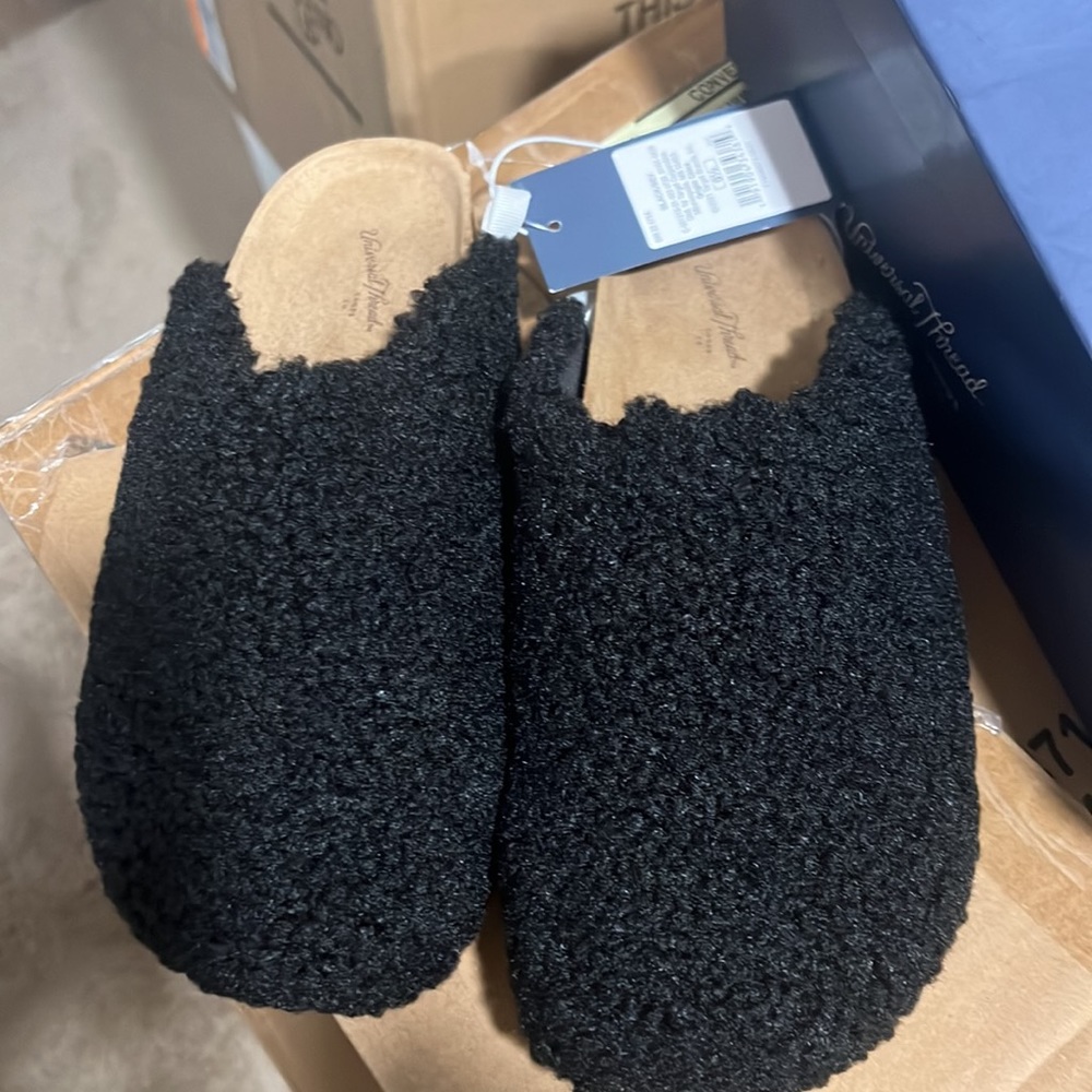 Fuzzy Black Mules tag has been removed! I wore them twice 😊